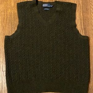 Ralph Lauren cable knit sweater vest.